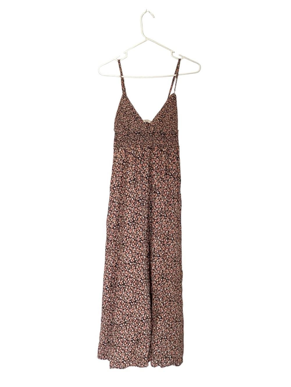 Natural Life Women’s Black Pink Floral Print Tank Boho Maxi Dress Medium